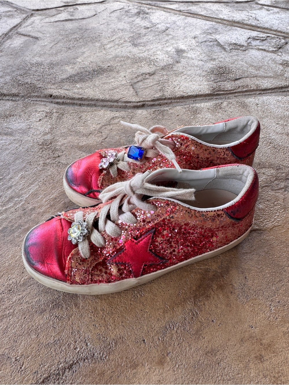 Golden Goose GGDB Super-Star Private Edition LTD 206/250 Glitter Sneakers EU 30